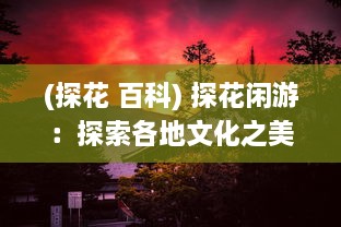 (探花 百科) 探花闲游：探索各地文化之美与大自然之秘的深度游记