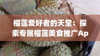 榴莲爱好者的天堂：探索专属榴莲美食推广App网站入口，享受独家优惠，发现新品尝鲜地点