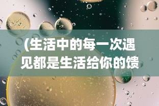 (生活中的每一次遇见都是生活给你的馈赠) 在生活的每个瞬间遇见真我：探索自我发现之旅的无限可能