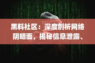 黑料社区：深度剖析网络阴暗面，揭秘信息泄露、欺诈和黑市交易的秘密世界