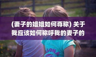 (妻子的姐姐如何尊称) 关于我应该如何称呼我的妻子的姐姐的女儿的疑惑与探讨