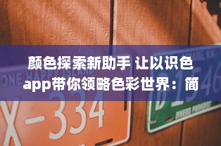 颜色探索新助手 让以识色app带你领略色彩世界：简单操作，精准识别，一键解锁色彩秘密