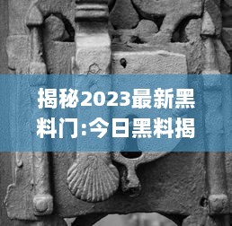 揭秘2023最新黑料门:今日黑料揭示未知事件，探秘未来，揭露真相的后华丽转身