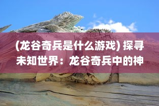 (龙谷奇兵是什么游戏) 探寻未知世界：龙谷奇兵中的神秘探险与惊心动魄的战斗